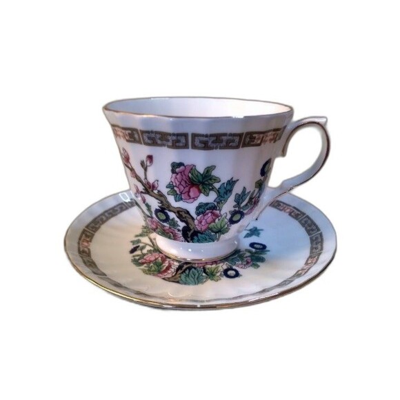 Duchess Bone China England Indian Tree Tea Cup Saucer Scalloped Gold Trim - Picture 7 of 10